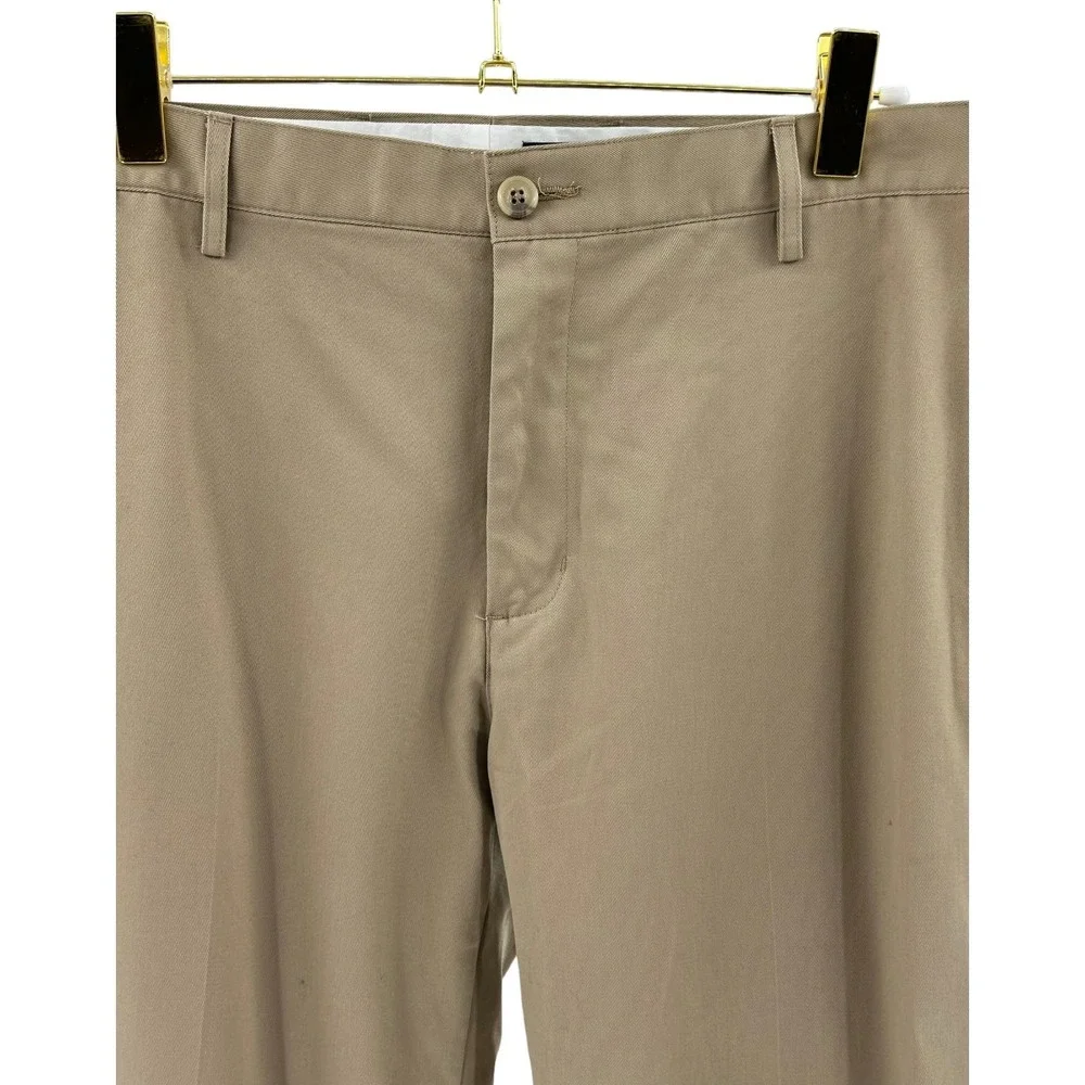 Lands End Mens Tailored Fit Chino Pants Khaki Brown 38x30‎